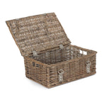 Antique Wash 35cm Empty Wicker Hamper Basket - Empty Picnic Baskets - British D'sire