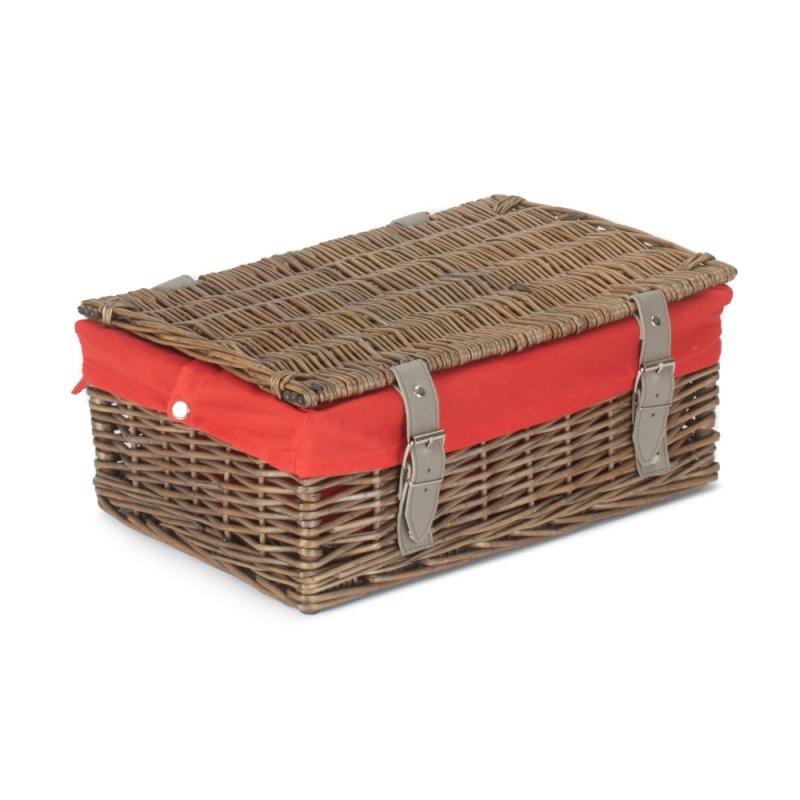 Antique Wash 35cm Empty Wicker Hamper Basket - Empty Picnic Baskets - British D'sire