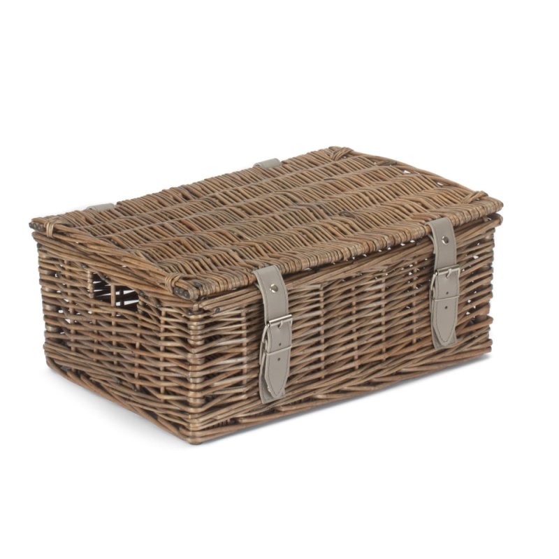 Antique Wash 35cm Empty Wicker Hamper Basket - Empty Picnic Baskets - British D'sire