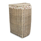Antique Wash Corner Garden Rose Cotton Lined Laundry Basket - Laundry Baskets - British D'sire