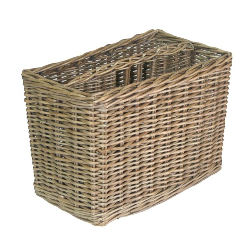 Antique Wash Finish Wicker Magazine Rack - Home Decor & Furniture - British D'sire
