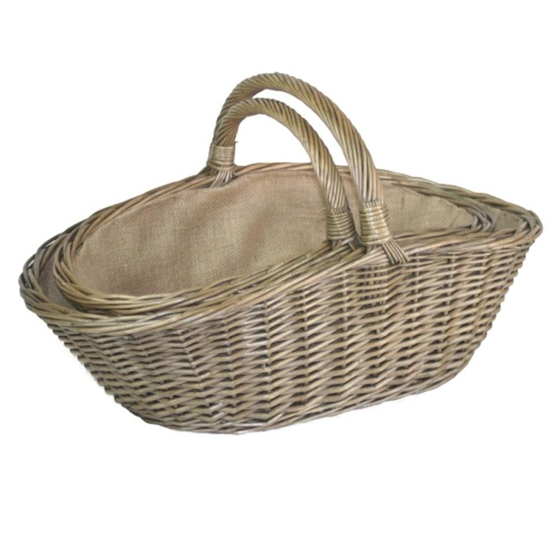Antique Wash Harvesting Wicker Basket - Trugs - British D'sire Main image