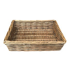 Antique Wash Rectangular Straight Sided Wicker Tray - Serving Tray - British D'sire