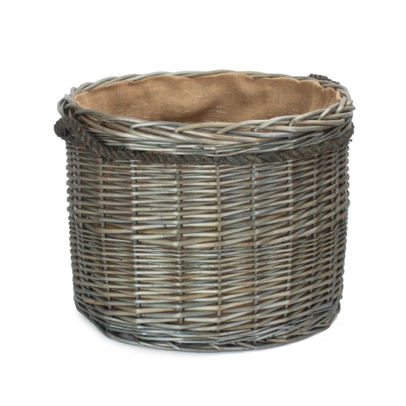 Antique Wash Round Storage Log Basket - Log Baskets - British D'sire