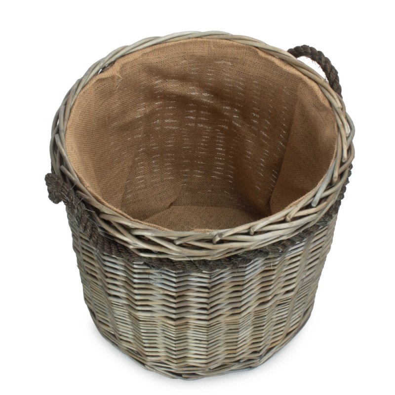 Antique Wash Round Storage Log Basket Secondary image