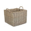 Antique Wash Square Hessian Lined Log Basket - Log Baskets - British D'sire