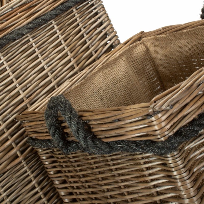 Antique Wash Square Storage Log Basket - Log Baskets - British D'sire