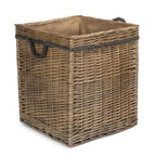 Antique Wash Square Storage Log Basket - Log Baskets - British D'sire