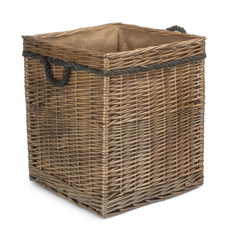 Antique Wash Square Storage Log Basket - Log Baskets - British D'sire