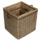 Antique Wash Square Storage Log Basket - Log Baskets - British D'sire