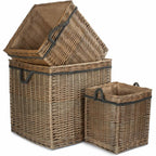 Antique Wash Square Storage Log Basket - Log Baskets - British D'sire