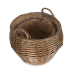 Antique Wash Stumpy Wicker Basket - Log Baskets - British D'sire