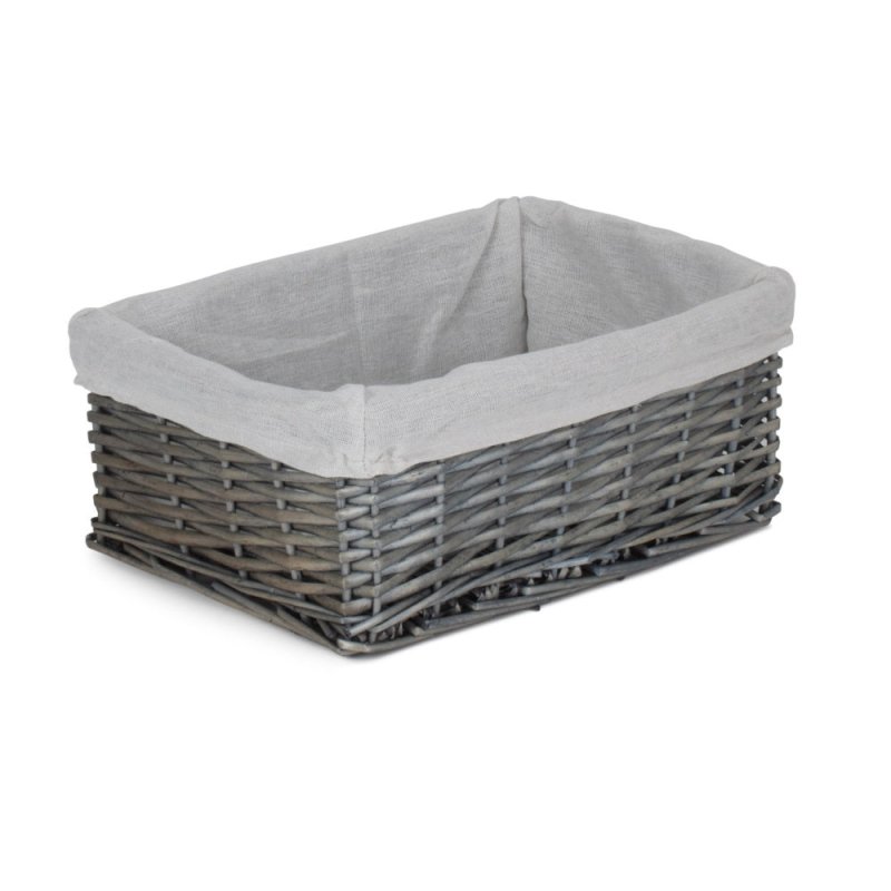 Antique Wash Wicker Storage Basket with Lining - Storage Baskets - British D'sire Main image