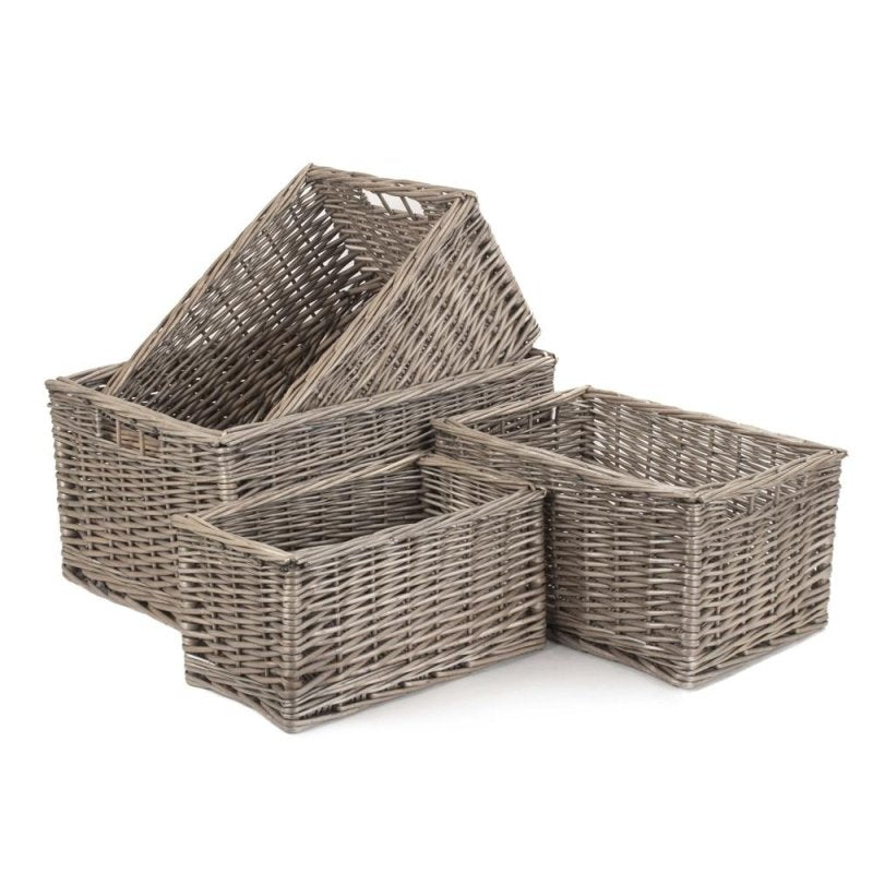 Antique Wash Wicker Storage Basket - Storage Baskets - British D'sire