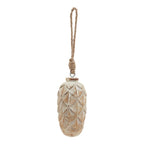 Antique White Wash Pine Cone Bauble - Christmas Decor - British D'sire