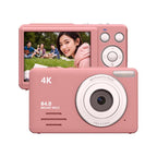 Anytek S7 4K HD Digital Camera Self - Timer Travel Camera Student Kids Card Camera(Pink) - British D'sire