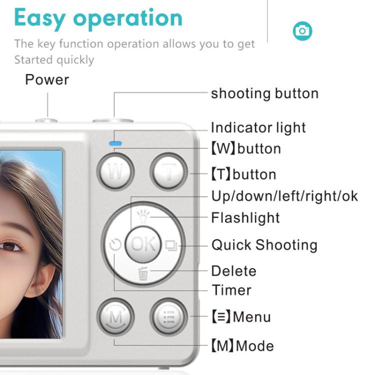 Anytek S7 4K HD Digital Camera Self - Timer Travel Camera Student Kids Card Camera(Pink) - British D'sire