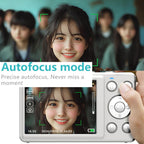 Anytek S7 4K HD Digital Camera Self - Timer Travel Camera Student Kids Card Camera(White) - British D'sire