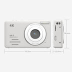 Anytek S7 4K HD Digital Camera Self - Timer Travel Camera Student Kids Card Camera(White) - British D'sire