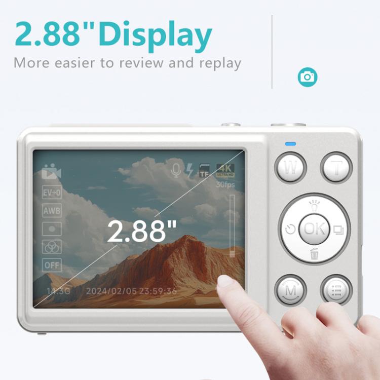 Anytek S7 4K HD Digital Camera Self - Timer Travel Camera Student Kids Card Camera(White) - British D'sire