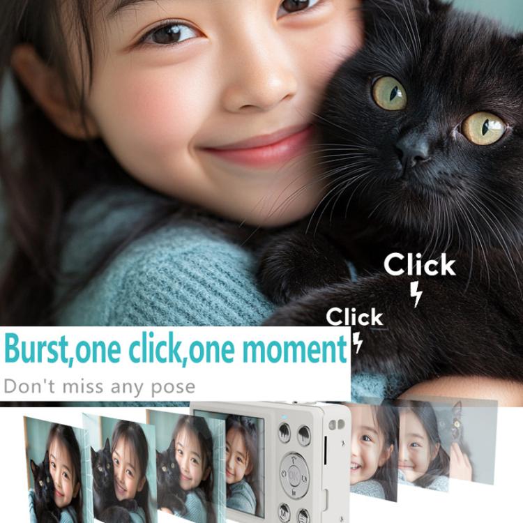 Anytek S7 4K HD Digital Camera Self - Timer Travel Camera Student Kids Card Camera(White) - British D'sire