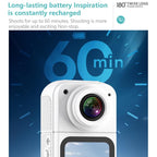 Anytek S70 Magnetic Thumb Sports Camera HD Outdoor Portable Riding Camera(White) - British D'sire