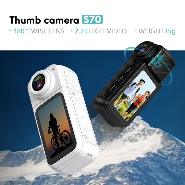 Anytek S70 Magnetic Thumb Sports Camera HD Outdoor Portable Riding Camera(White) - British D'sire