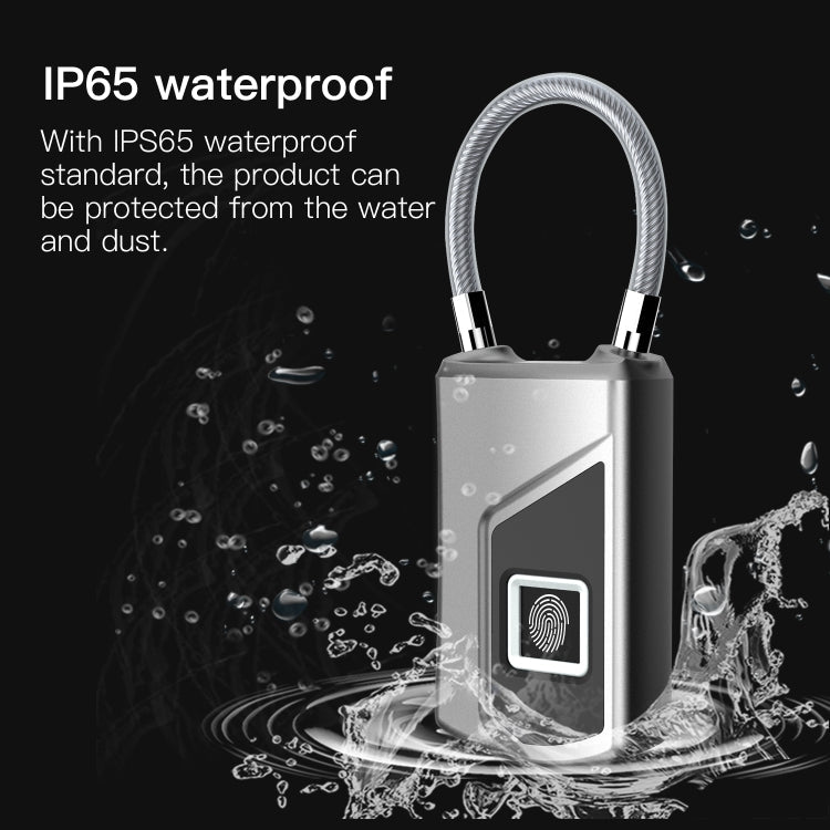 Anytek USB Charging Waterproof Anti-theft Non-password Electrically Intelligent Fingerprint Padlock Size:3.2cm × 3.5cm × 9cm Secondary image