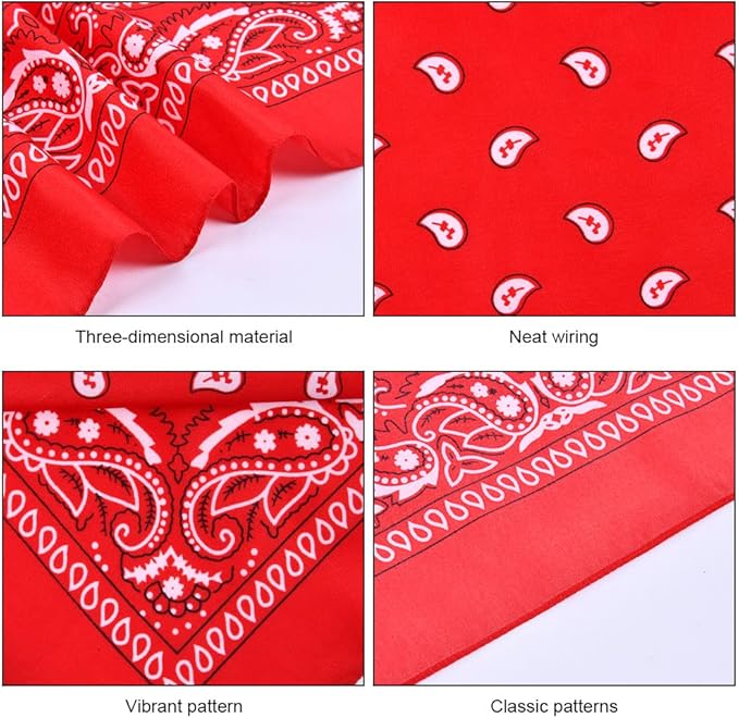 Aomig Bandana Head Scarf for Men and Women, Stylish Cowboy Headband Handkerchief, Multi - purpose Hair Scarf Paisley Print Unisex Headwraps, Bib Party Face Covering Headwear for Motorcycling - Bandanas - British D'sire