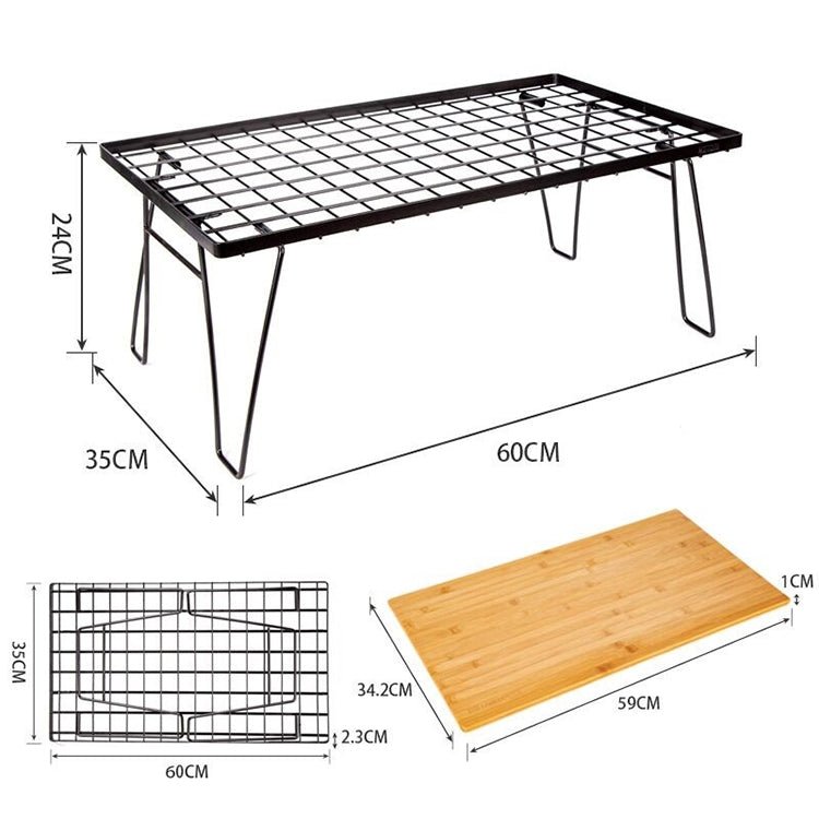AOTU YT1001 Outdoor Folding Mesh Bamboo Desk with Storage Bag - British D'sire