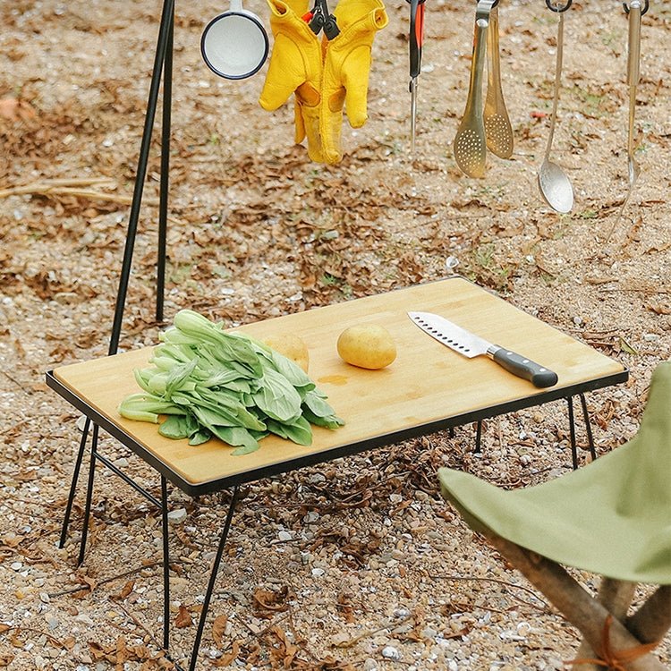 AOTU YT1001 Outdoor Folding Mesh Bamboo Desk with Storage Bag - British D'sire