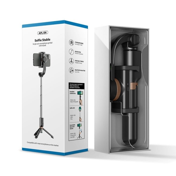APEXEL APL - D6 Live Video Multifunctional Mobile Phone Gimbal Stabilizer Selfie Stick - British D'sire
