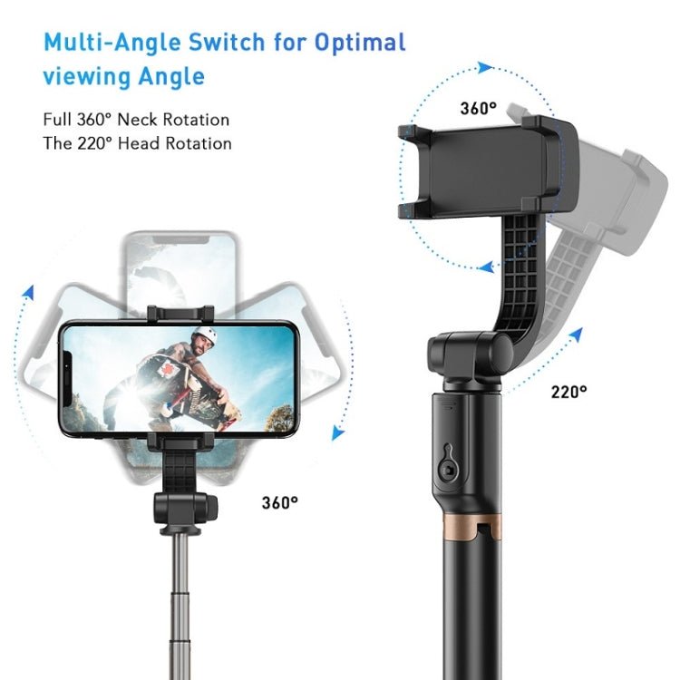 APEXEL APL - D6 Live Video Multifunctional Mobile Phone Gimbal Stabilizer Selfie Stick - British D'sire