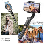 APEXEL APL - D6 Live Video Multifunctional Mobile Phone Gimbal Stabilizer Selfie Stick - British D'sire