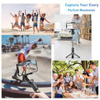 APEXEL APL - D6 Live Video Multifunctional Mobile Phone Gimbal Stabilizer Selfie Stick - British D'sire
