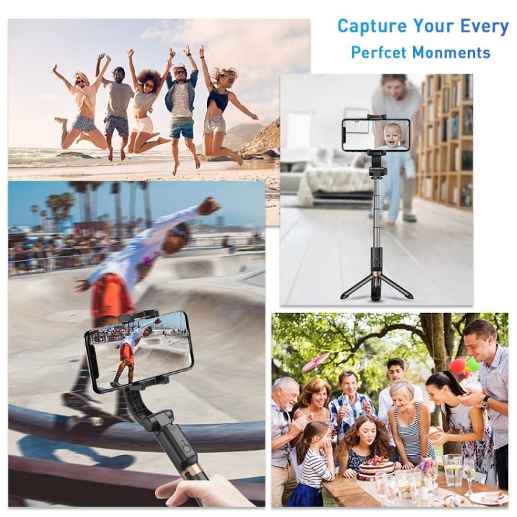 APEXEL APL - D6 Live Video Multifunctional Mobile Phone Gimbal Stabilizer Selfie Stick - British D'sire