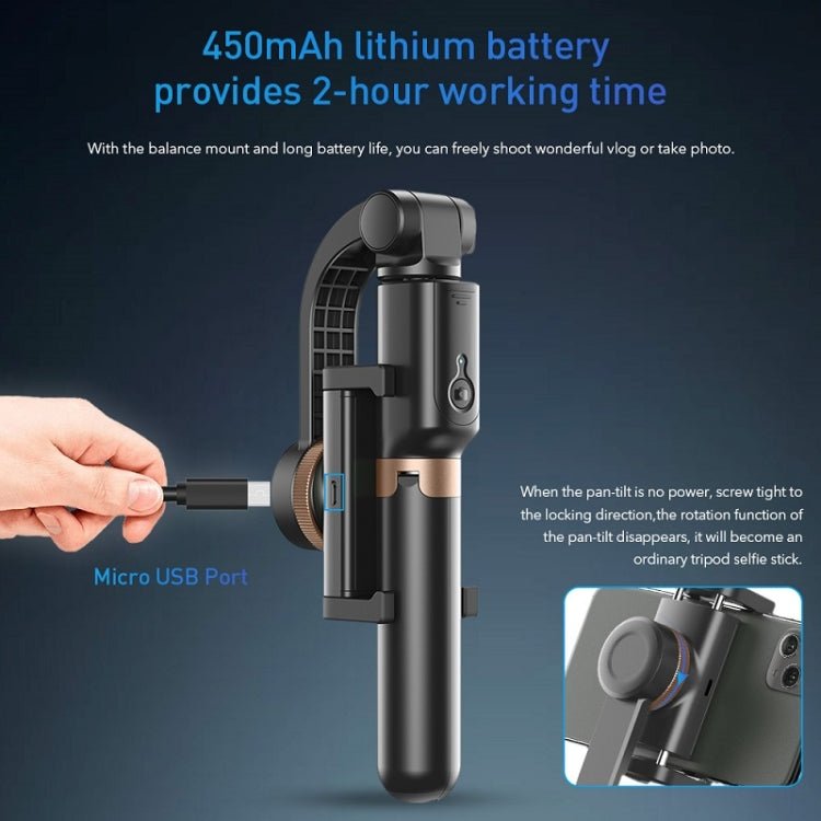 APEXEL APL - D6 Live Video Multifunctional Mobile Phone Gimbal Stabilizer Selfie Stick - British D'sire