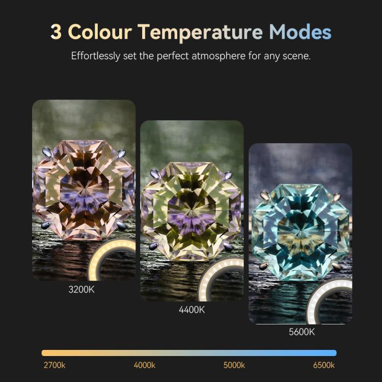 APEXEL APL - FL26 Jewelry Food Still Life Tri - color 9 - speed Slim Ring Macro Photography Fill Light - British D'sire