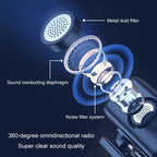 APEXEL APL - MIC009 One For Two Outdoor Live Noise Canceling Microphone(Black) - British D'sire