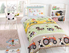 Apple Tree Farm Kids Children Bedding Single Double Toddler Duvet Quilt Cover Set Boys Girls - Duvet Set - British D'sire
