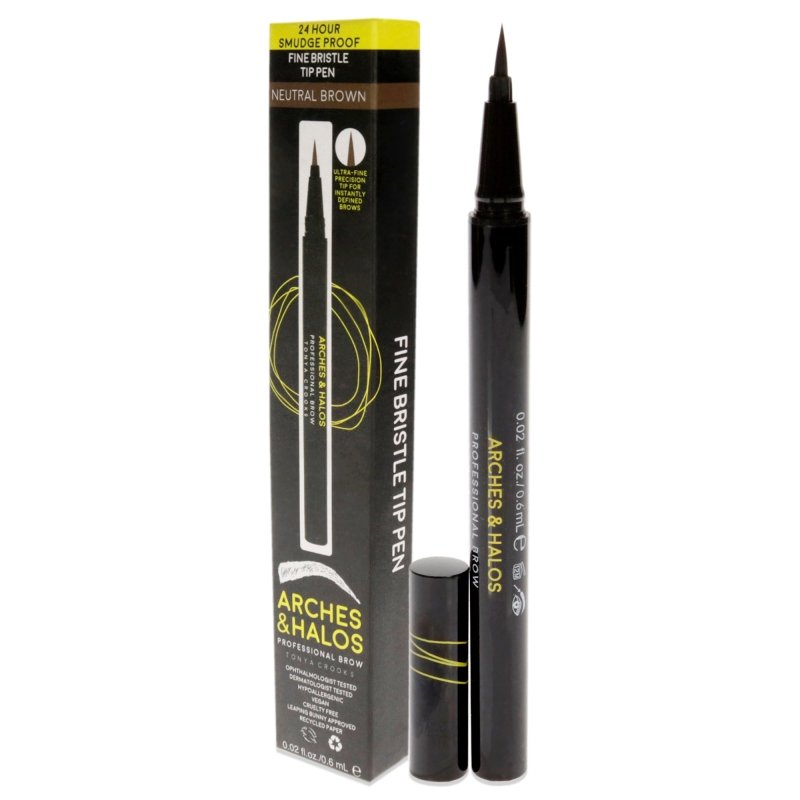 Arches and Halos - Fine Bristle Tip Pen - Neutral Brown for Women - 0.02 oz Eyebrow Pen - Eyebrow Pen - British D'sire