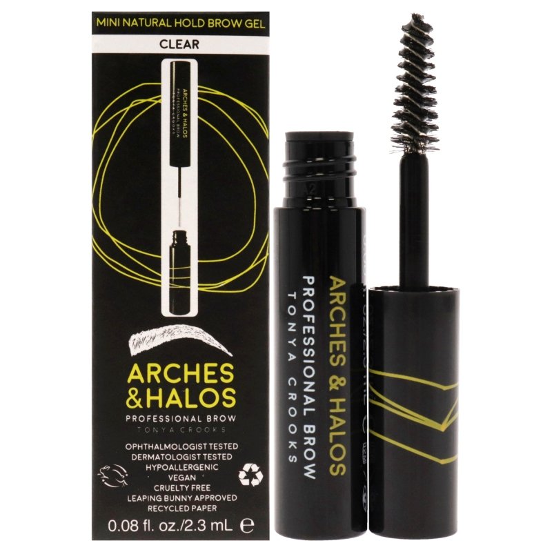Arches and Halos - Mini Natural Hold Brow Gel - Clear for Women - 0.08 oz Brow Gel - Brow Gel - British D'sire