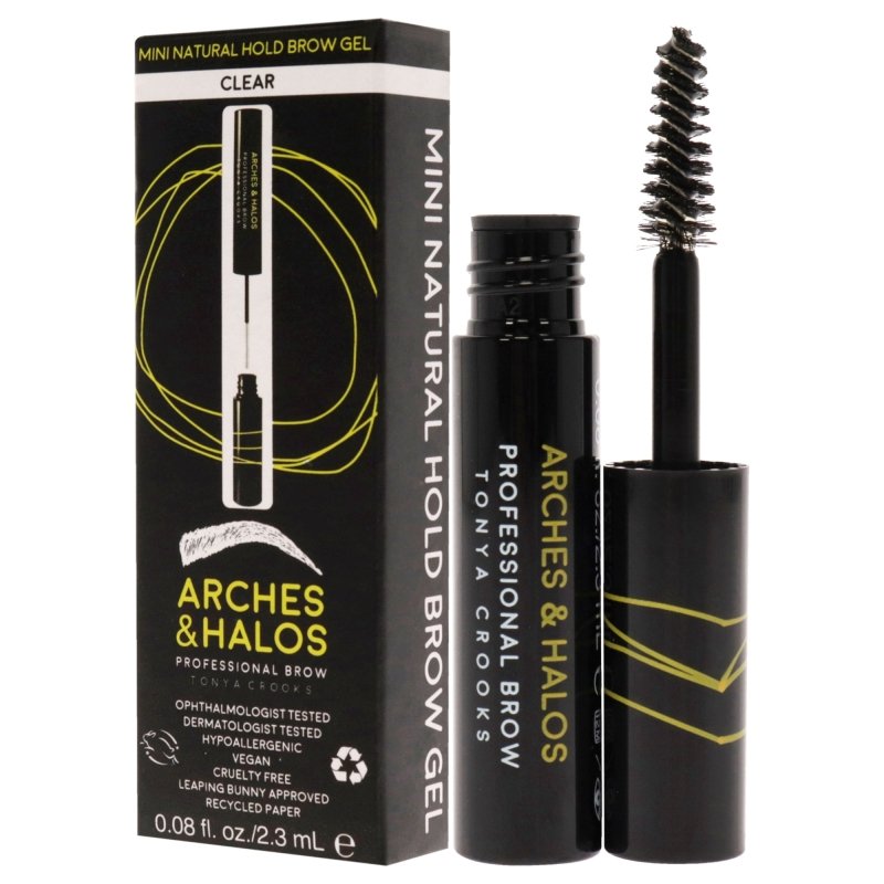 Arches and Halos - Mini Natural Hold Brow Gel - Clear for Women - 0.08 oz Brow Gel - Brow Gel - British D'sire