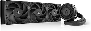 ARCTIC Liquid Freezer III Pro 360 - AIO CPU Cooler, 3 x 120 mm Water Cooling, 38 mm Radiator, PWM Pump, VRM Fan, AMD AM5/AM4, Intel LGA1851/1700 Contact Frame - Black - Liquid Freezer - British D'sire