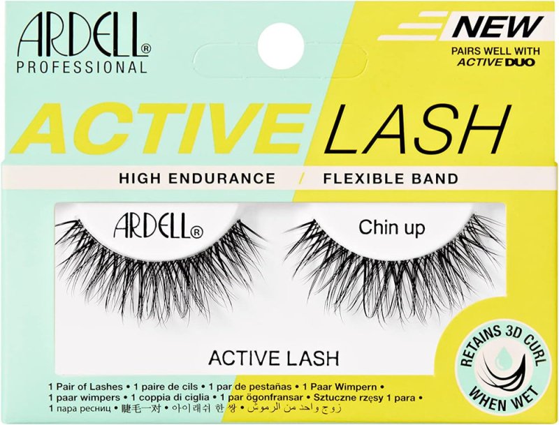 Ardell Active Lash Chin Up False Eyelashes, Water - resistant, Medium Volume and Length, Vegan Friendly, 1 Pair (Pack of 1) - False Eyelashes - British D'sire