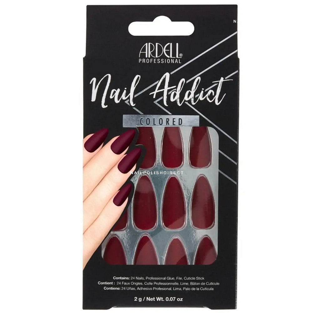Ardell Nail Addict Solid False Nails - Bordeaux Main image
