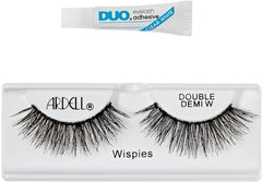 Ardell Double Demi Wispies False Eyelashes, Duo Adhesive Included, Full Volume Medium Length, Vegan Friendly, 1 Pair (Pack of 1) - False Eyelashes - British D'sire
