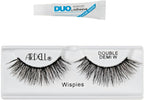 Ardell Double Demi Wispies False Eyelashes, Duo Adhesive Included, Full Volume Medium Length, Vegan Friendly, 1 Pair (Pack of 1) - False Eyelashes - British D'sire