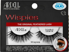 Ardell Double Demi Wispies False Eyelashes, Duo Adhesive Included, Full Volume Medium Length, Vegan Friendly, 1 Pair (Pack of 1) - False Eyelashes - British D'sire