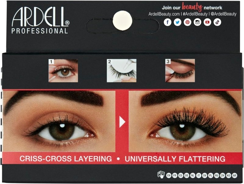 Ardell Double Demi Wispies False Eyelashes, Duo Adhesive Included, Full Volume Medium Length, Vegan Friendly, 1 Pair (Pack of 1) - False Eyelashes - British D'sire